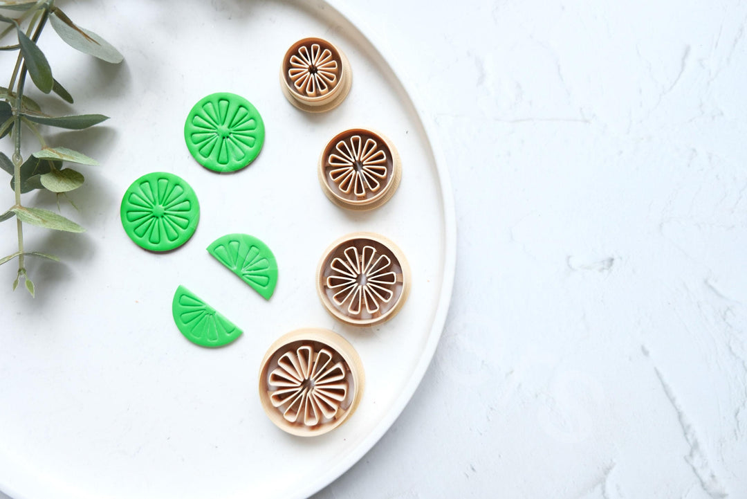 Lime Slice Polymer Clay Cutter: 3D Printed PLA, Earring DIY