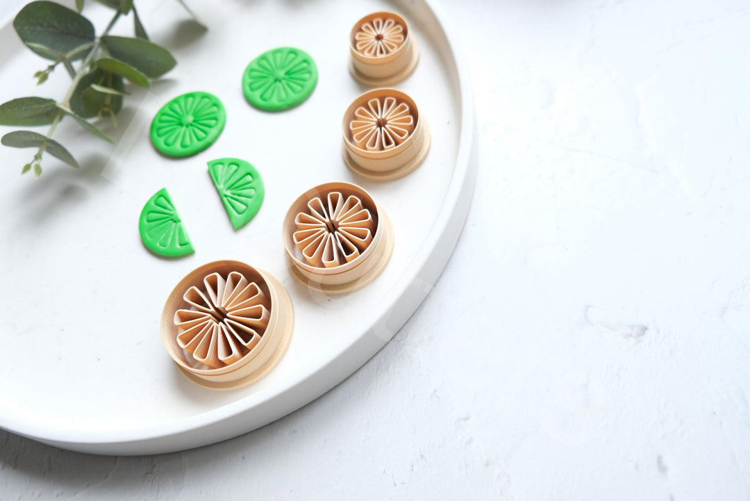 Lime Slice Polymer Clay Cutter: 3D Printed PLA, Earring DIY