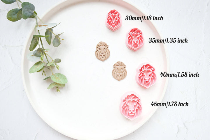 Lion Polymer Clay Cutter: Safari Animal Earring, Cookie Cutter