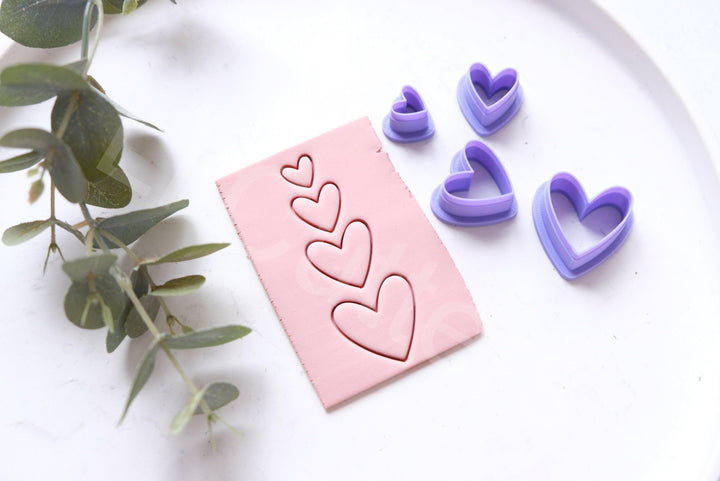 Heart Polymer Clay Cutter Set – Mini Heart Clay Cutters for Earrings, DIY Jewelry Making Tools, 3D Printed Clay Tools