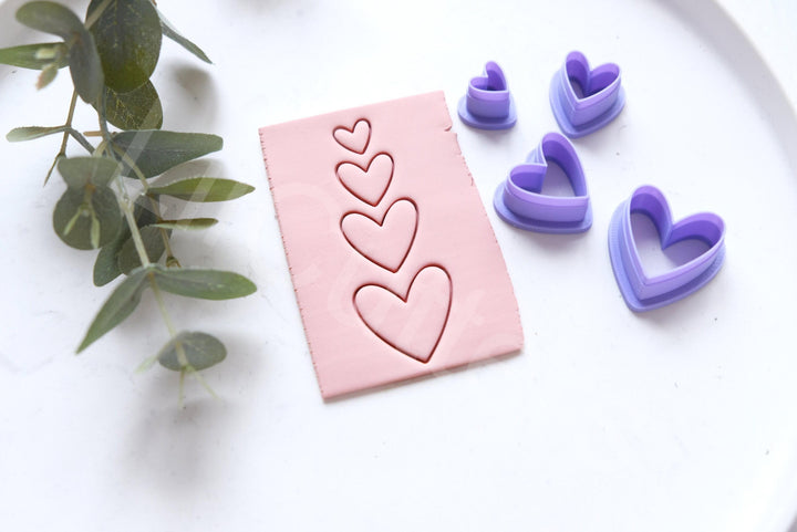 Heart Polymer Clay Cutter Set – Mini Heart Clay Cutters for Earrings, DIY Jewelry Making Tools, 3D Printed Clay Tools