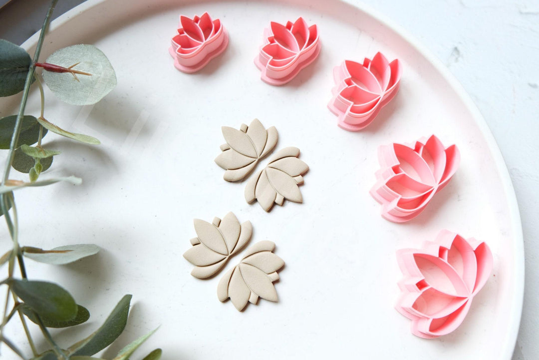 Lotus Clay Cutter for Polymer Clay | Flower Earring Cutter | Boho Floral Clay Tool | Jewelry Making Supplies | Polymer Clay Earring Making