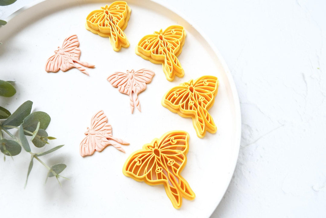 Luna Moth Polymer Clay Cutter: Embossed Butterfly Earring Tool