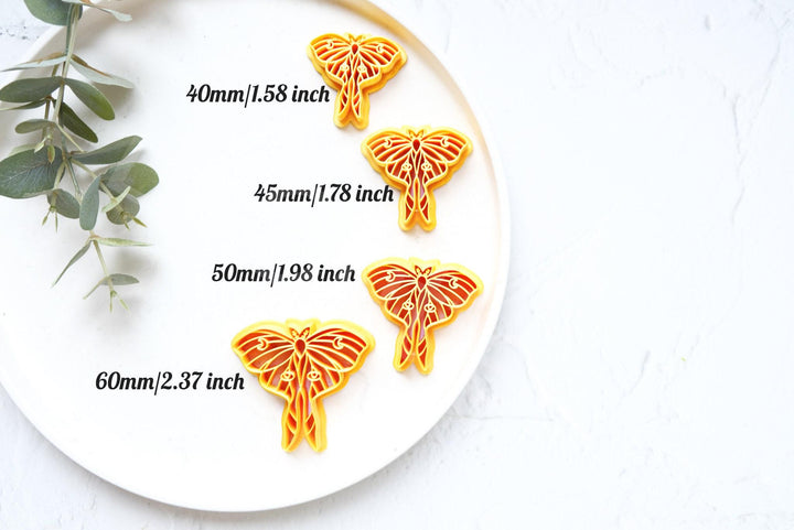Luna Moth Polymer Clay Cutter: Embossed Butterfly Earring Tool