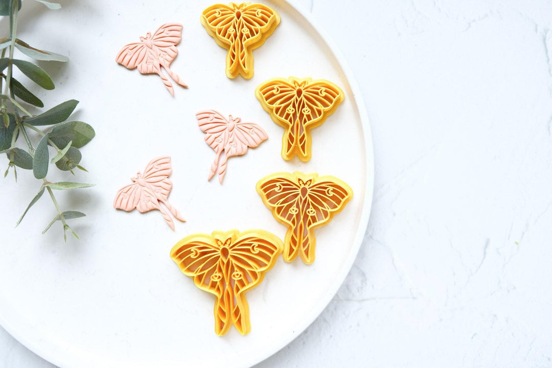 Luna Moth Polymer Clay Cutter: Embossed Butterfly Earring Tool