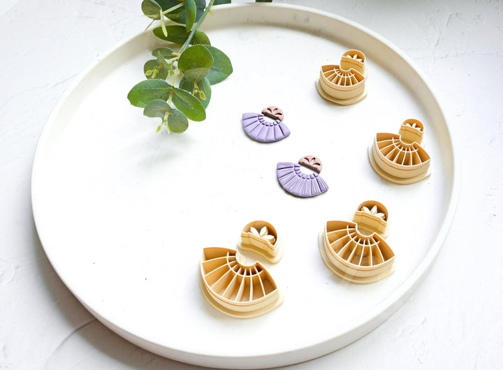 Macrame Polymer Clay Cutter Set: Floral Earring & Hair Clip Cutters