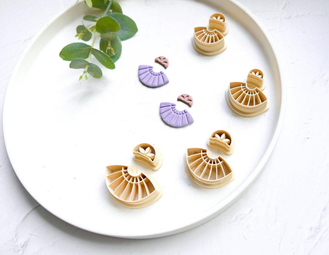 Macrame Polymer Clay Cutter Set: Floral Earring & Hair Clip Cutters