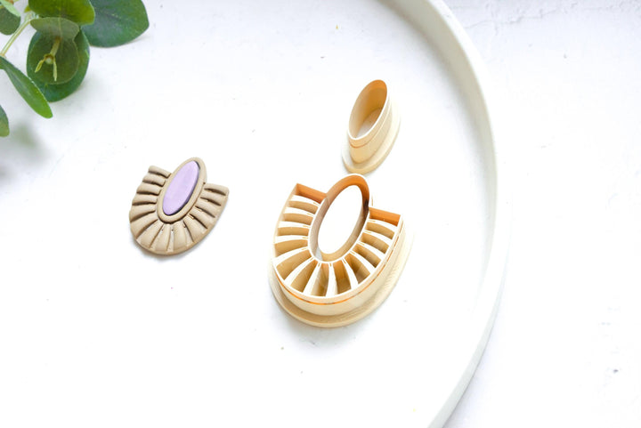 Macrame Polymer Clay Cutter Set: Boho Earring, Hair Clip (2 pc)