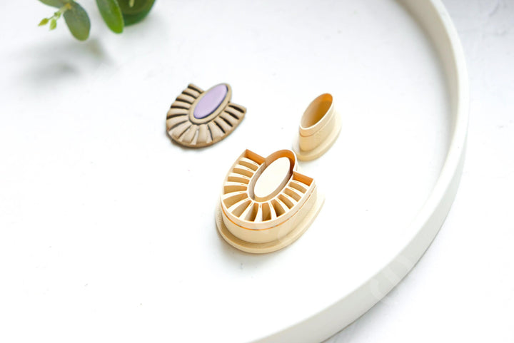 Macrame Polymer Clay Cutter Set: Boho Earring, Hair Clip (2 pc)