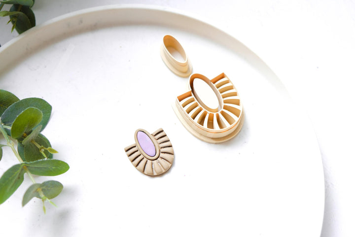 Macrame Polymer Clay Cutter Set: Boho Earring, Hair Clip (2 pc)