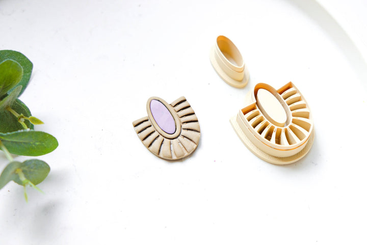 Macrame Polymer Clay Cutter Set: Boho Earring, Hair Clip (2 pc)