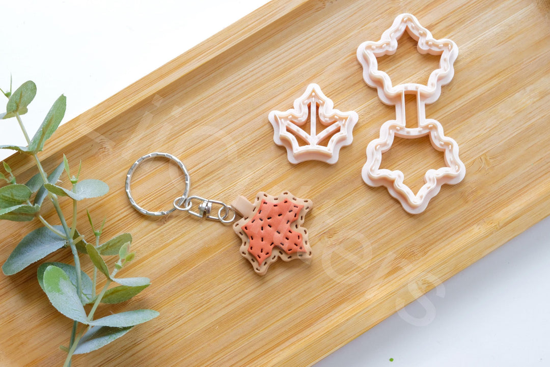 Maple Leaf Clay Cutter Set: 3D Printed Polymer Clay Cutters (35-45mm)