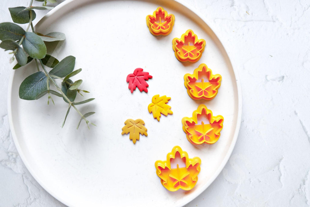 Maple Leaf Polymer Clay Cutter Set: Autumn Earring Cutters