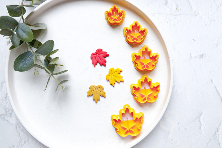 Maple Leaf Polymer Clay Cutter Set: Autumn Earring Cutters
