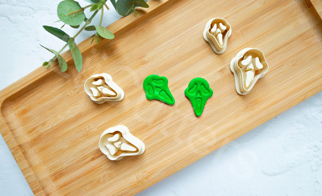 Halloween Mask Polymer Clay Cutter Set: Spooky Earring Cutters