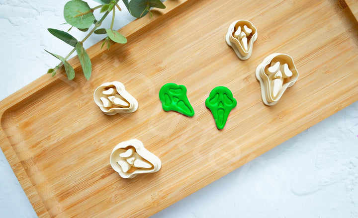 Halloween Mask Polymer Clay Cutter Set: Spooky Earring Cutters