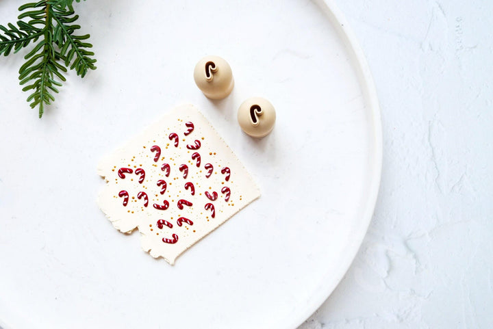 Micro Christmas Candy Cane Clay Cutter Set: Polymer Clay Earring Tool