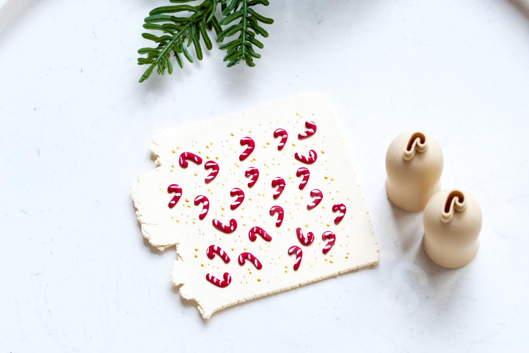 Micro Christmas Candy Cane Clay Cutter Set: Polymer Clay Earring Tool