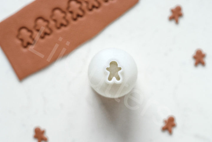Micro Ginger Boy Polymer Clay Cutter: 8mm Mini Earring Tool