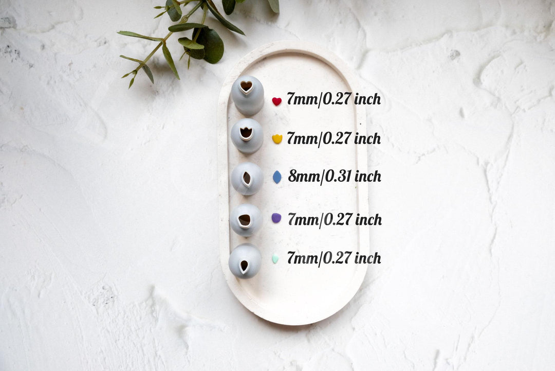 Micro Heart Clay Cutter Set: Polymer Clay Earring Tools