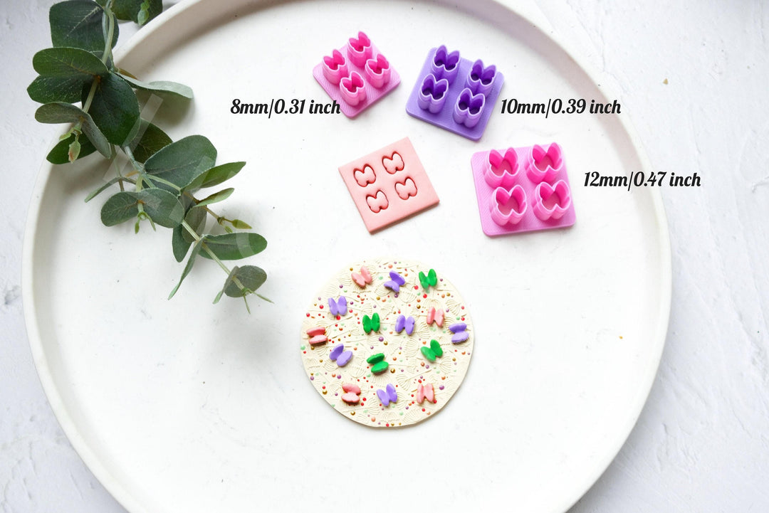Mini Butterfly Polymer Clay Cutter Set: Embossed Micro Earring Cutters