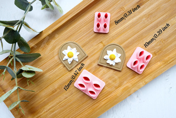 Mini Daisy Polymer Clay Cutters: Flower Earrings, Cookie Fondant (8mm-12mm)