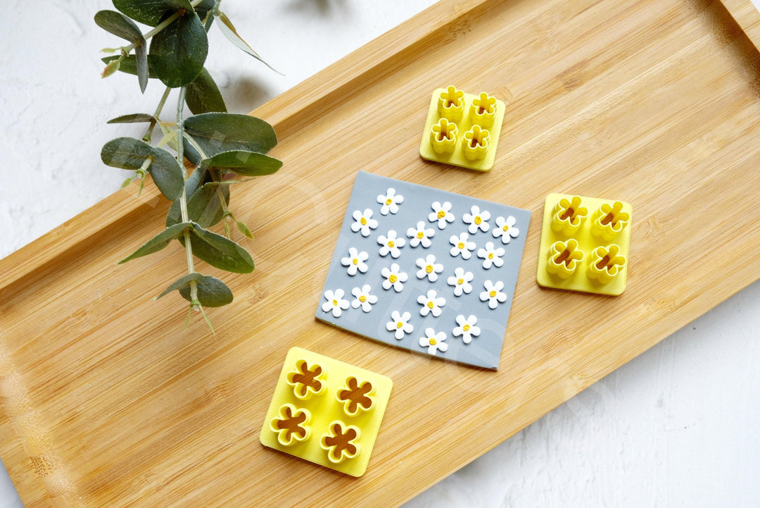 Mini Daisy Polymer Clay Cutter Set | Flower Earring Studs (8mm, 10mm, 12mm) for Jewelry Making