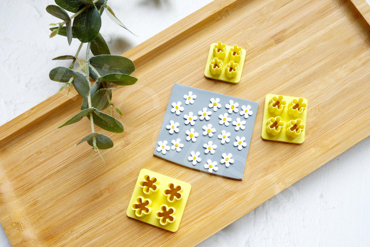 Mini Daisy Polymer Clay Cutter Set | Flower Earring Studs (8mm, 10mm, 12mm) for Jewelry Making