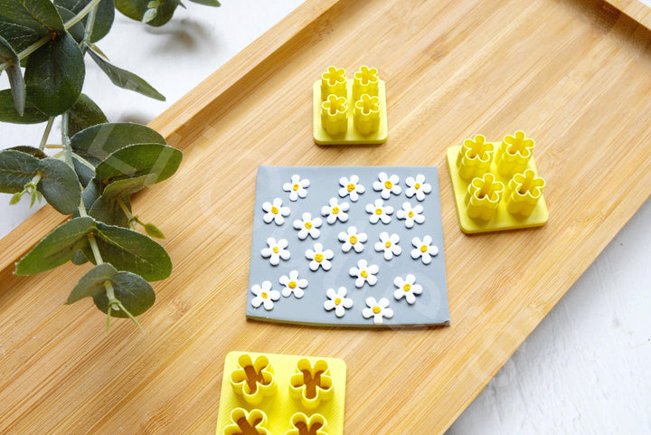 Mini Daisy Polymer Clay Cutter Set | Flower Earring Studs (8mm, 10mm, 12mm) for Jewelry Making