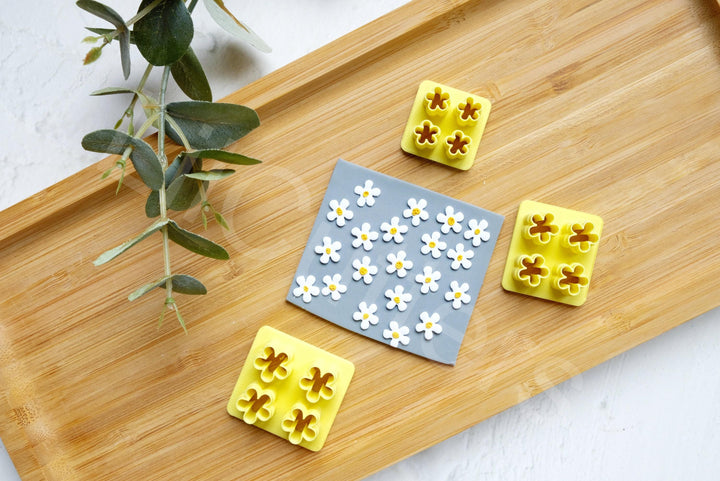 Mini Daisy Polymer Clay Cutter Set | Flower Earring Studs (8mm, 10mm, 12mm) for Jewelry Making