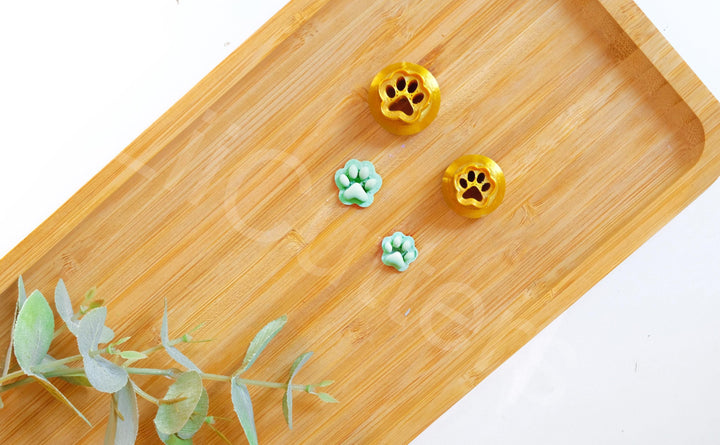 Mini Dog Paw Polymer Clay Cutter for Earrings – Small Paw Print Clay Cutter, Polymer Clay Earring Stud Tool, Dog Lover Jewelry Making Supply