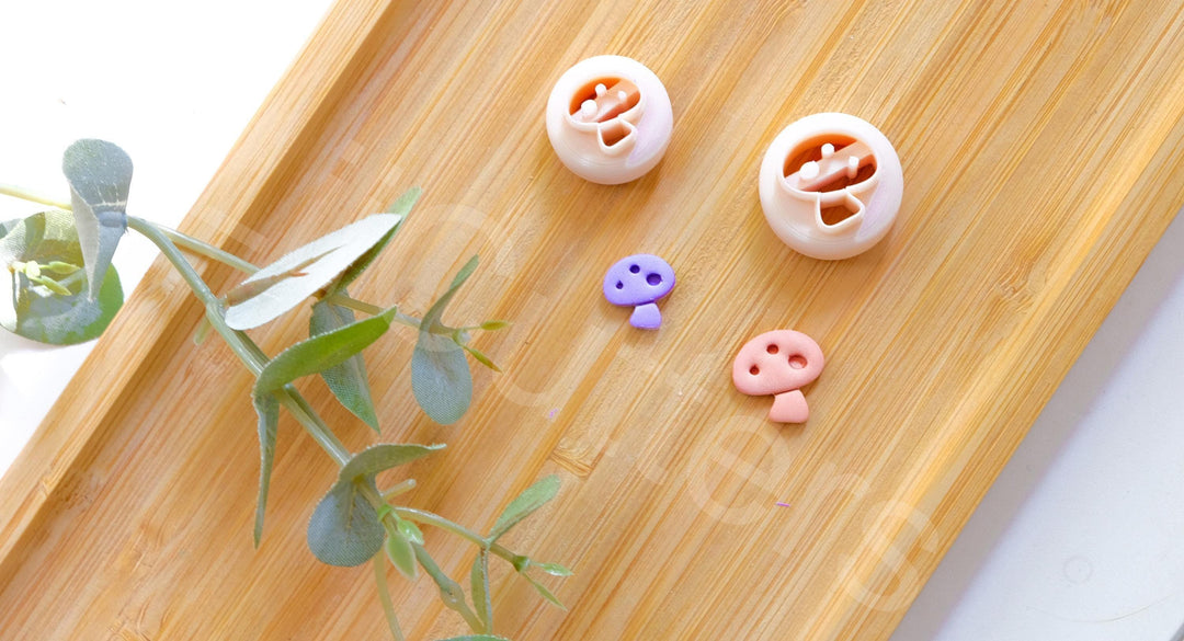 Mini Mushroom Clay Cutter: Polymer Earring Tool (13/17mm)