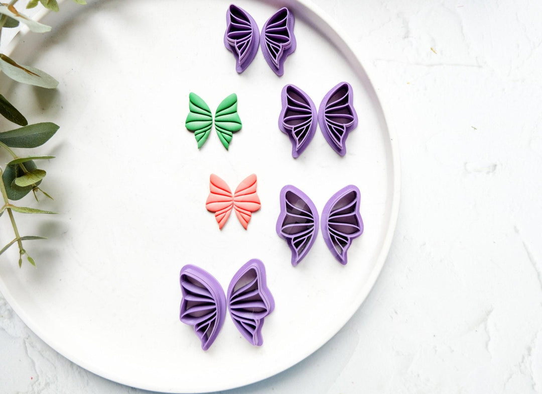 Butterfly Clay Cutter: Monarch, Luna, Embossed Polymer Clay Earring Cutters