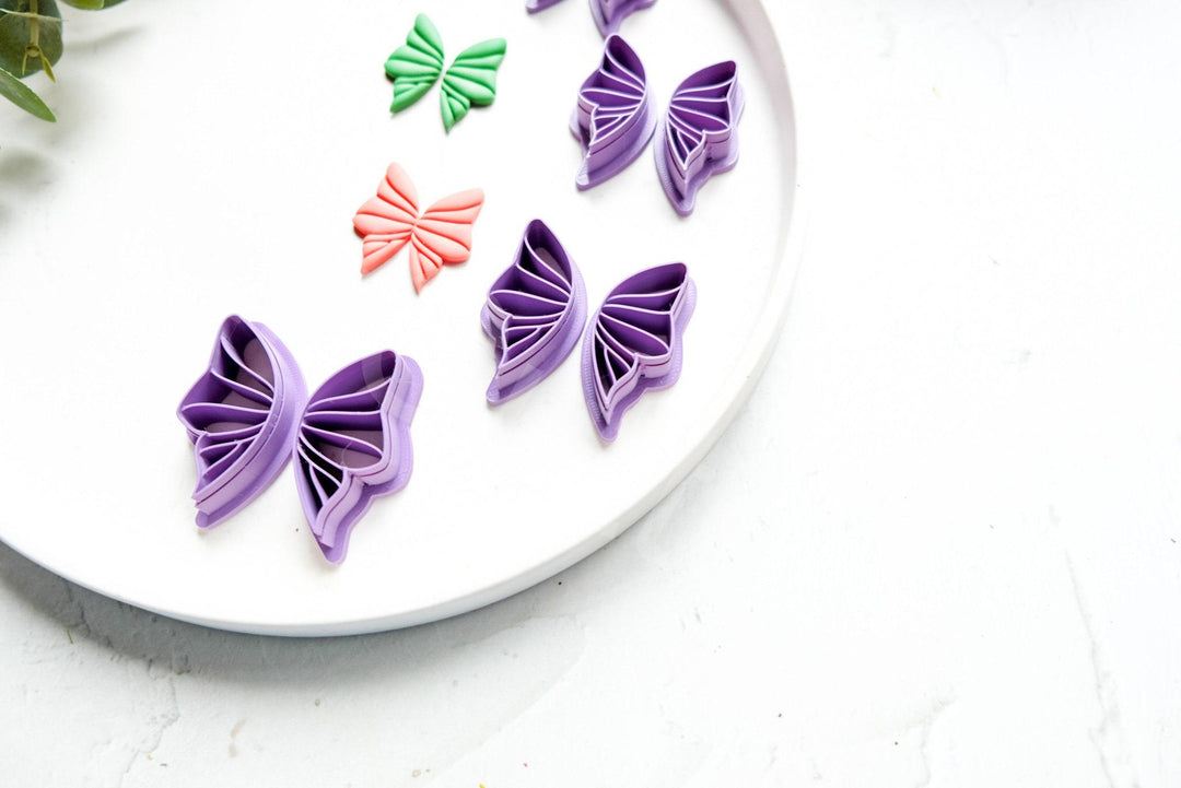 Butterfly Clay Cutter: Monarch, Luna, Embossed Polymer Clay Earring Cutters