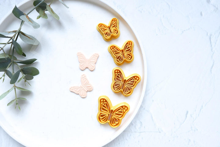 Monarch Butterfly Polymer Clay Cutter: Embossed Earring Tool (30-45mm)