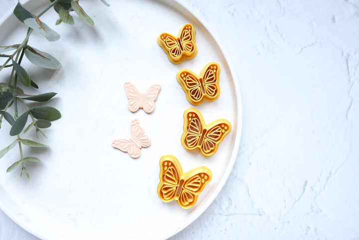 Monarch Butterfly Polymer Clay Cutter: Embossed Earring Tool (30-45mm)