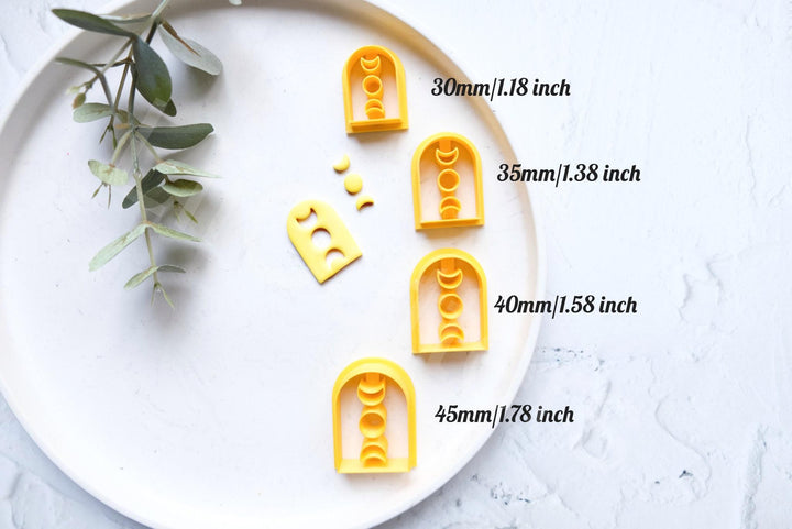Moon Phase Arch Polymer Clay Cutter Set: 3D Printed Clay Texture Tool