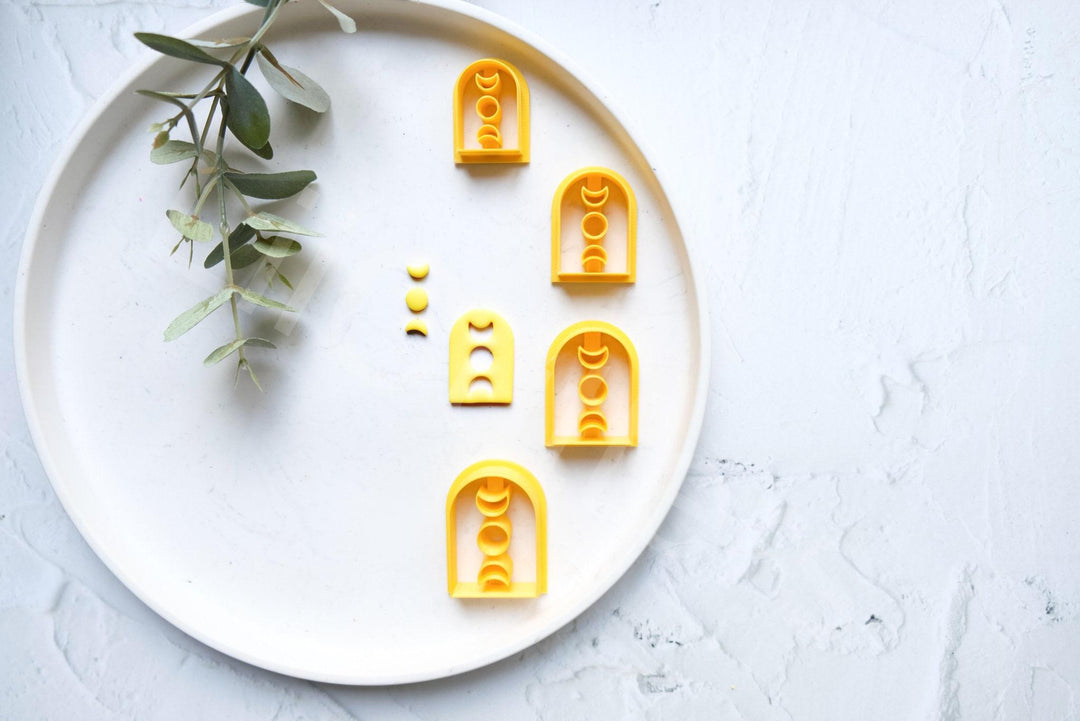 Moon Phase Arch Polymer Clay Cutter Set: 3D Printed Clay Texture Tool