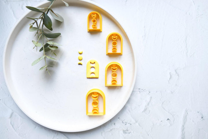 Moon Phase Arch Polymer Clay Cutter Set: 3D Printed Clay Texture Tool