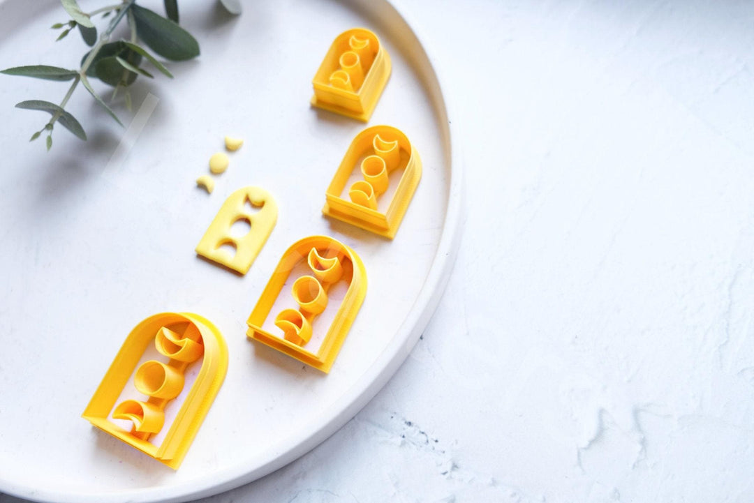Moon Phase Arch Polymer Clay Cutter Set: 3D Printed Clay Texture Tool