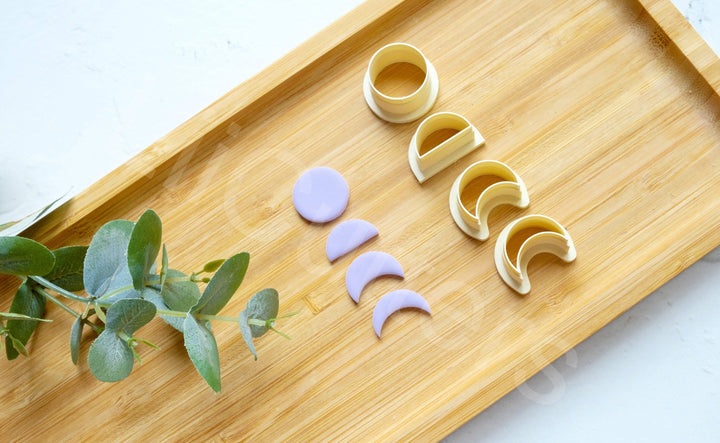 Moon Phase Polymer Clay Cutters: 3D Printed, Earring Making (4 Sizes)