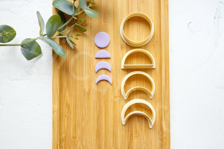 Moon Phase Polymer Clay Cutters: 3D Printed, Earring Making (4 Sizes)