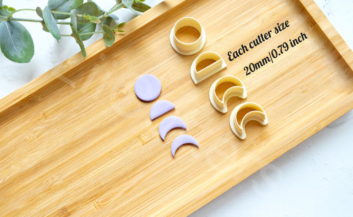 Moon Phase Polymer Clay Cutters: 3D Printed, Earring Making (4 Sizes)