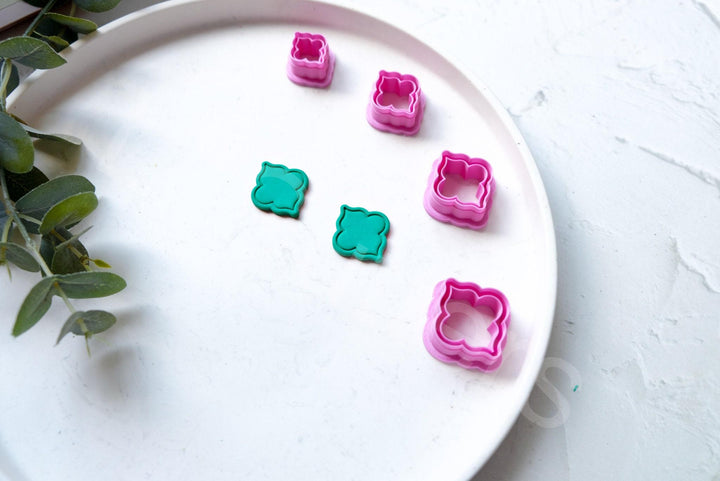 Moroccan Flower Clay Cutter: Geometric Earring Cutters, Polymer Clay