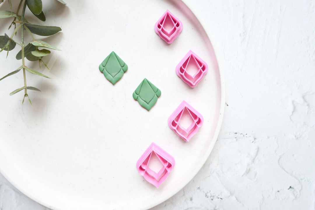 Moroccan Drop Polymer Clay Cutter Set: Boho Earring Cutters