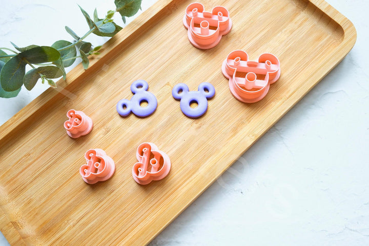 Mouse Donut Polymer Clay Cutter: Christmas Mouse Embossed Design