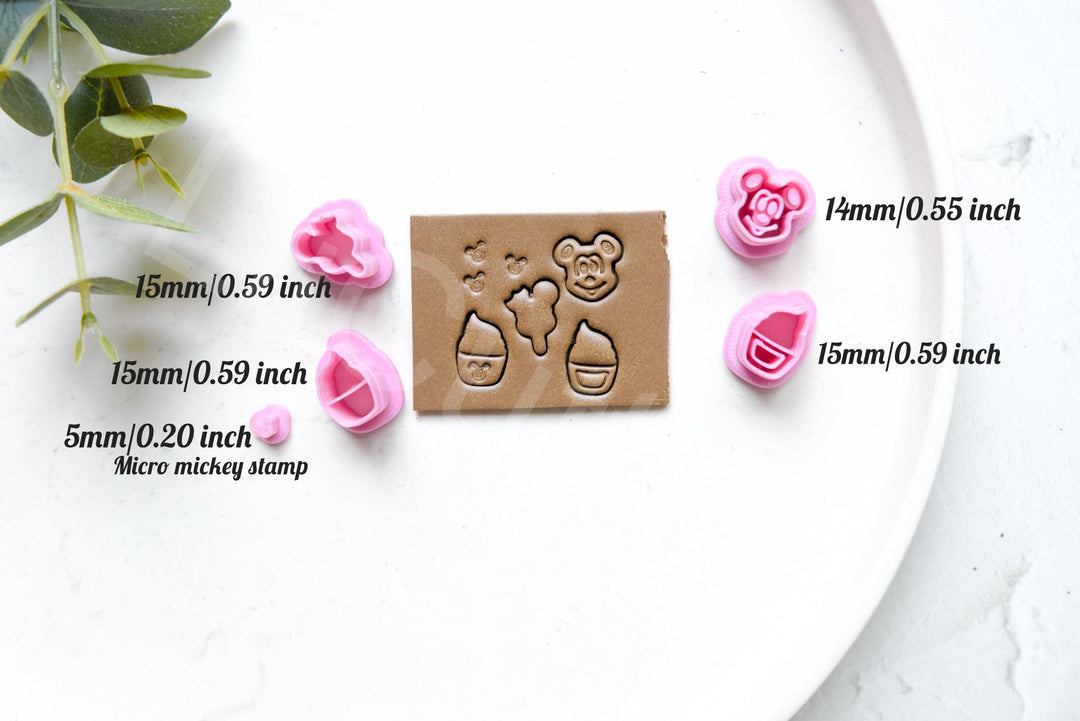 Polymer Clay Cutters Set (5pcs): Mouse, Cupcake, Ice Cream Earring Making Tools
