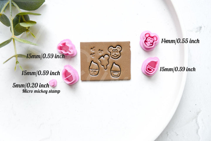 Polymer Clay Cutters Set (5pcs): Mouse, Cupcake, Ice Cream Earring Making Tools
