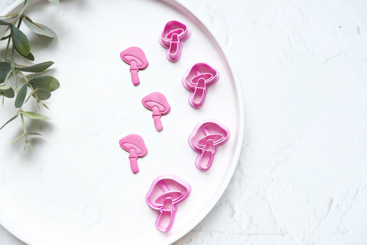 Mushroom Polymer Clay Cutter: Embossed Earring Cutters, 3D Printed
