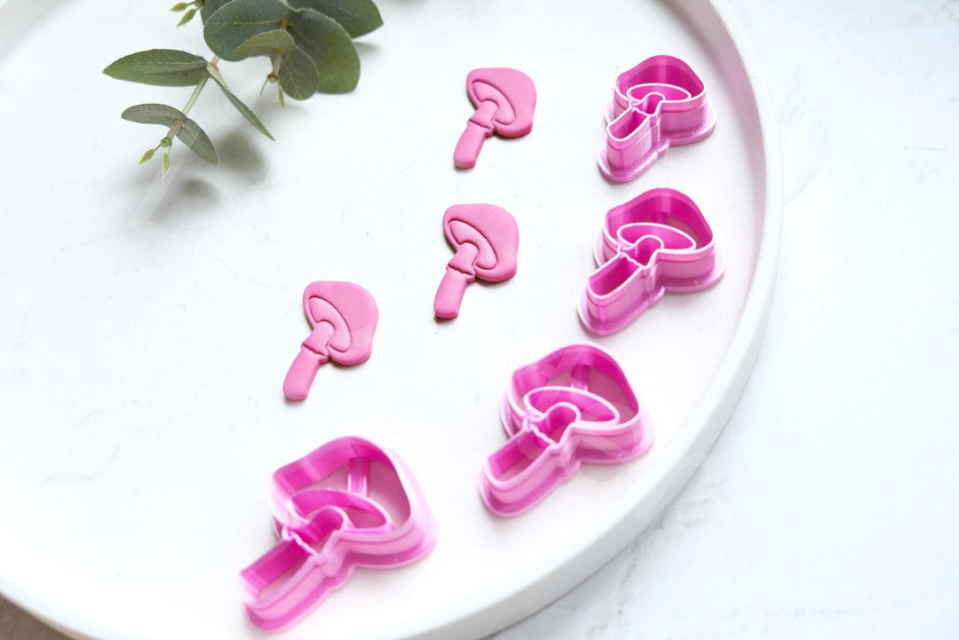 Mushroom Polymer Clay Cutter: Embossed Earring Cutters, 3D Printed